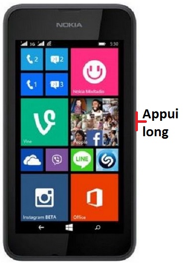 Comment éteindre le Nokia Lumia 520 ?